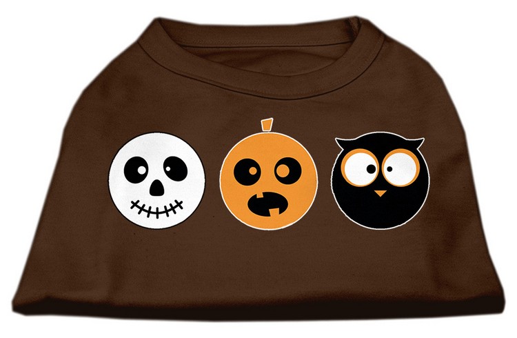 The Spook Trio Screen Print Dog Shirt Brown XS